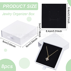 Kraft Paper Necklace Earring Storage Gift Drawer Boxes&nbsp;CON-WH0095-87C