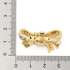Rack Plating Brass Micro Pave Clear Cubic Zirconia Twister Clasps&nbsp;KK-A190-02G
