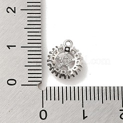 Brass Micro Pave Clear Cubic Zirconia Pendants&nbsp;KK-M274-04P