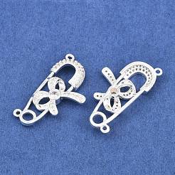 Brass Pave Clear Cubic Zirconia Pendants&nbsp;KK-L274-09S