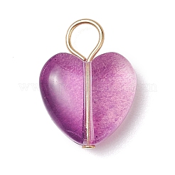 50Pcs 5 Colors Glass Pendants&nbsp;PALLOY-JF02907
