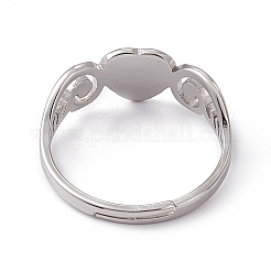 Non-Tarnish 201 Stainless Steel Heart Adjustable Ring for Women&nbsp;RJEW-K242-01P