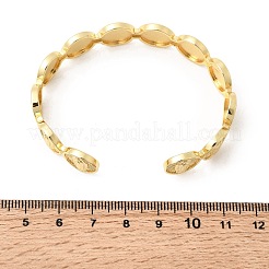 Religion Brass Open Cuff Bangles&nbsp;BJEW-K296-02B-G