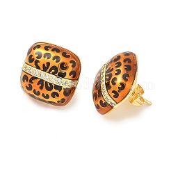 Brass Micro Pave Clear Cubic Zirconia Stud Earrings for Women&nbsp;EJEW-A169-01B-G