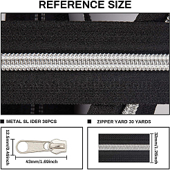 Nylon Closed-end Zipper and Zinc Alloy Zipper Sliders Zipper Head&nbsp;DIY-BC0011-65