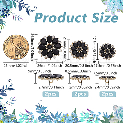 6Pcs 3 Styles Alloy Buttons&nbsp;FIND-FG0004-62A