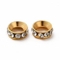 Ion Plating(IP) 201 Stainless Steel Crystal Rhinestone Spacer Beads&nbsp;STAS-G305-01G