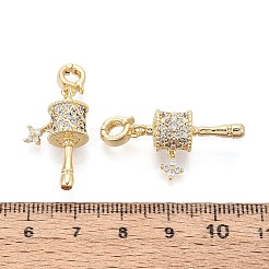Brass Micro Pave Cubic Zirconia Pendants&nbsp;KK-N287-17G