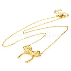 Brass Bowknot Pendant Necklaces&nbsp;NJEW-F326-06G