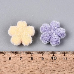 Flocking Opaque Acrylic Flower Beads&nbsp;OACR-T030-06M