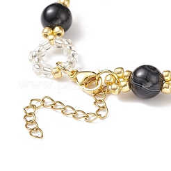 Natural Striped Agate/Banded Agate Beaded Bracelet&nbsp;BJEW-JB08613