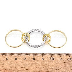 Brass Micro Pave Cubic Zirconia Finger Rings&nbsp;RJEW-D325-01PG-10
