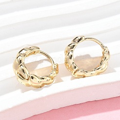 Twist Brass Hoop Earrings&nbsp;EJEW-Z102-09G