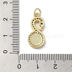 Brass Micro Pave Cubic Zirconia Pendants&nbsp;KK-Q808-22G