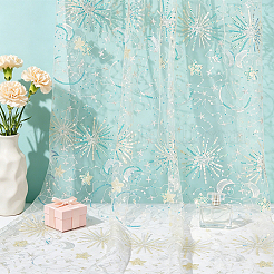 PE Plastic Star Moon Sequins Fabric&nbsp;DIY-WH0816-598A