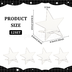 12 Sets Star Transparent Acrylic Commemorative Coin Display Easel Stands&nbsp;ODIS-FG0001-72
