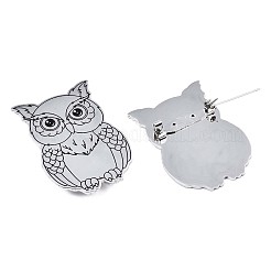 201 Stainless Steel Owl Lapel Pin&nbsp;JEWB-N007-120P