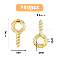 200Pcs Brass Screw Eye Pin Peg Bails&nbsp;KK-HY0003-40