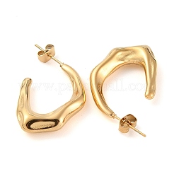 Ion Plating(IP) 304 Stainless Steel Twist Teardrop Stud Earrings&nbsp;EJEW-A104-12G