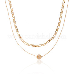 Brass Double Layer Necklaces&nbsp;NJEW-TAC0020