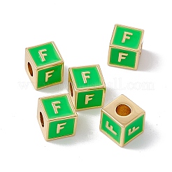 Rack Plating Brass Enamel Beads&nbsp;KK-B060-04G-02F