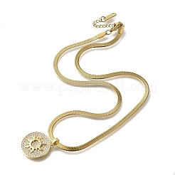 Brass Micro Pave Clear Cubic Zirconia Sun Pendants&nbsp;NJEW-H066-02G