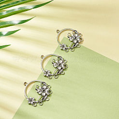 Tibetan Style Alloy Connector Rhinestone Settings&nbsp;PALLOY-TA0001-20AS