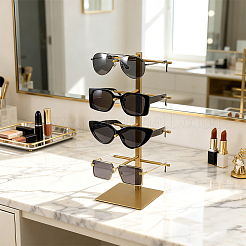 4-Tier 201 Stainless Steel Sunglasses Tower Display Stands&nbsp;ODIS-WH0086-221A