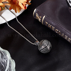 DIY 316 Surgical Stainless Steel Basketball Pendant Necklaces Making Kits&nbsp;DIY-BBC0002-22AS