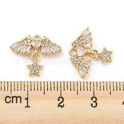 Brass Micro Cubic Zirconia Pendants&nbsp;KK-Q789-31G