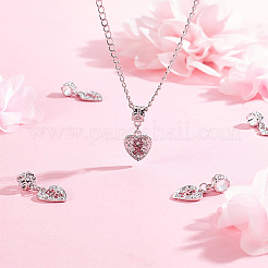 30Pcs Alloy Rose Rhinestone European Dangle Charms&nbsp;MPDL-OC0001-01