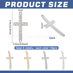 40Pcs 4 Colors Religion Alloy Crystal Rhinestone Connector Charms&nbsp;FIND-PH0038-10