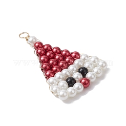 Baking Paint  Pearlized Glass Pearl Pendants Pendants&nbsp;PALLOY-JF03088