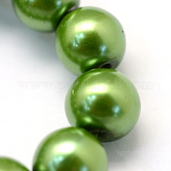 Baking Paint Pearlized Glass Pearl Round Bead Strands&nbsp;X-HY-Q003-6mm-13
