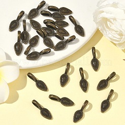 Tibetan Style Alloy Glue-on Flat Pad Bails&nbsp;X-TIBEP-Q064-183AB-NR