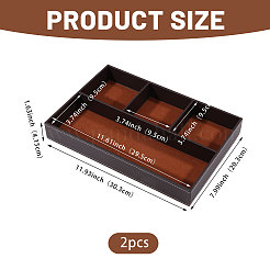 2Pcs Desktop 4-Grid PU Leather Organizer Display Storage Trays&nbsp;CON-CA0001-036A
