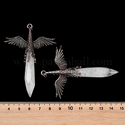 Natural Quartz Crystal Faceted Pointed Bullet Shaped Big Pendants&nbsp;G-T145-01R-04
