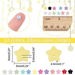 240Pcs 12 Colors 2-Hole Frosted Mini Resin Buttons Sets&nbsp;BUTT-NB0001-62
