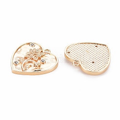 Brass Micro Pave Clear Cubic Zirconia Pendants&nbsp;KK-S364-177