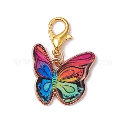 12Pcs 12 Colors Butterfly Alloy Enamel Pendant Decorations&nbsp;HJEW-JM02852