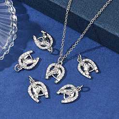 SHEGRACE Brass Micro Pave Clear Cubic Zirconia Pendants&nbsp;XGRQ4S186-748P