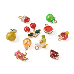 10Pcs 10 Style Golden Alloy Enamel Pendants&nbsp;ENAM-CD0001-22