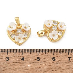 Brass Micro Pave Clear Cubic Zirconia Pendants&nbsp;CU-CBA8C34-06G-03