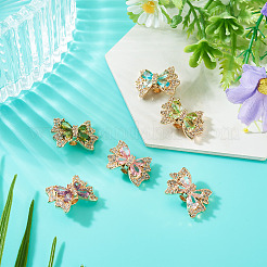 6Pcs 6 Colors Brass Rhinestone Beads&nbsp;KK-TA0009-14