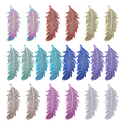 40Pcs 10 Colors 201 Stainless Steel Filigree Pendants&nbsp;STAS-TA0001-92