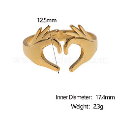 304 Stainless Steel Cuff Open Rings for Women&nbsp;WG35897-01