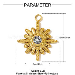 304 Stainless Steel Rhinestone Pendants&nbsp;STAS-OY009-95G