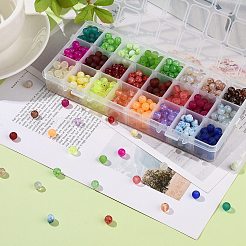 24 Colors Glass Beads&nbsp;GLAA-JP0001-12