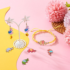 48Pcs 12 Styles Alloy Enamel Connector Charms&nbsp;ENAM-TA0001-38
