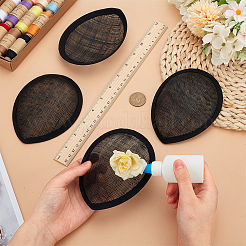 4Pcs Linen Teardrop Fascinator Hat Base for Millinery&nbsp;AJEW-FG0004-54B